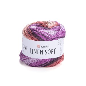 WŁÓCZKA YarnArt Linen Soft 7413 Fioletowo-Czerwony
