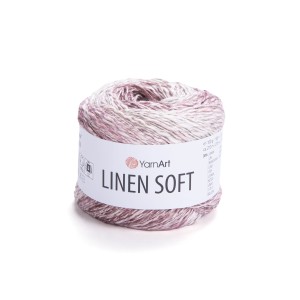 WŁÓCZKA YarnArt Linen Soft 7405 Różowo-Szary