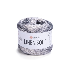 WŁÓCZKA YarnArt Linen Soft 7406 Szary Mix
