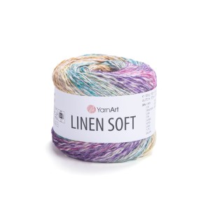 WŁÓCZKA YarnArt Linen Soft 7401 Tęczowy Mix