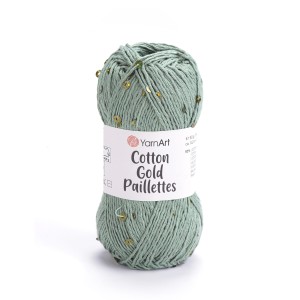 Włóczka YarnArt Cotton Gold Paillettes 7113 Szałwia