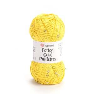 Włóczka YarnArt Cotton Gold Paillettes 7106 Żółty