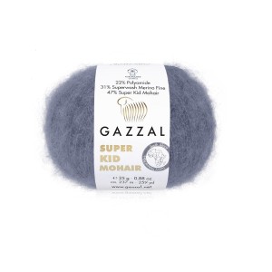 Włóczka Gazzal Super Kid Mohair 64411 Szaro-Fioletowy