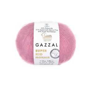 Włóczka Gazzal Super Kid Mohair 64412 Stary Róż