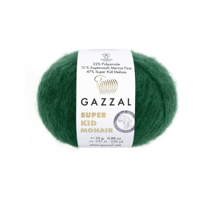 Włóczka Gazzal Super Kid Mohair 64424 Butelkowa Zieleń