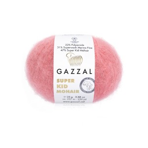 Włóczka Gazzal Super Kid Mohair 64430 Koralowy