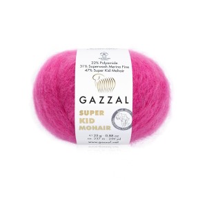 Włóczka Gazzal Super Kid Mohair 64421 Intensywny Róż