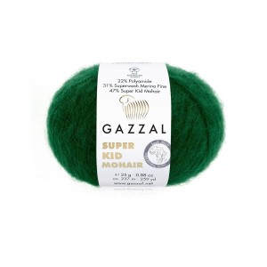 Włóczka Gazzal Super Kid Mohair 64428 Ciemny Zielony