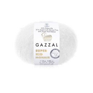 Włóczka Gazzal Super Kid Mohair 64439 Biały