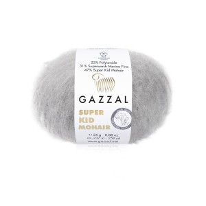 Włóczka Gazzal Super Kid Mohair 64435 Jasny Szary