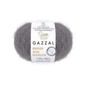Włóczka Gazzal Super Kid Mohair 64433 Szary