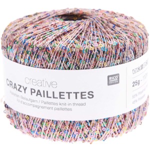 Włóczka Rico Design Creative Crazy Paillettes 001 Puder